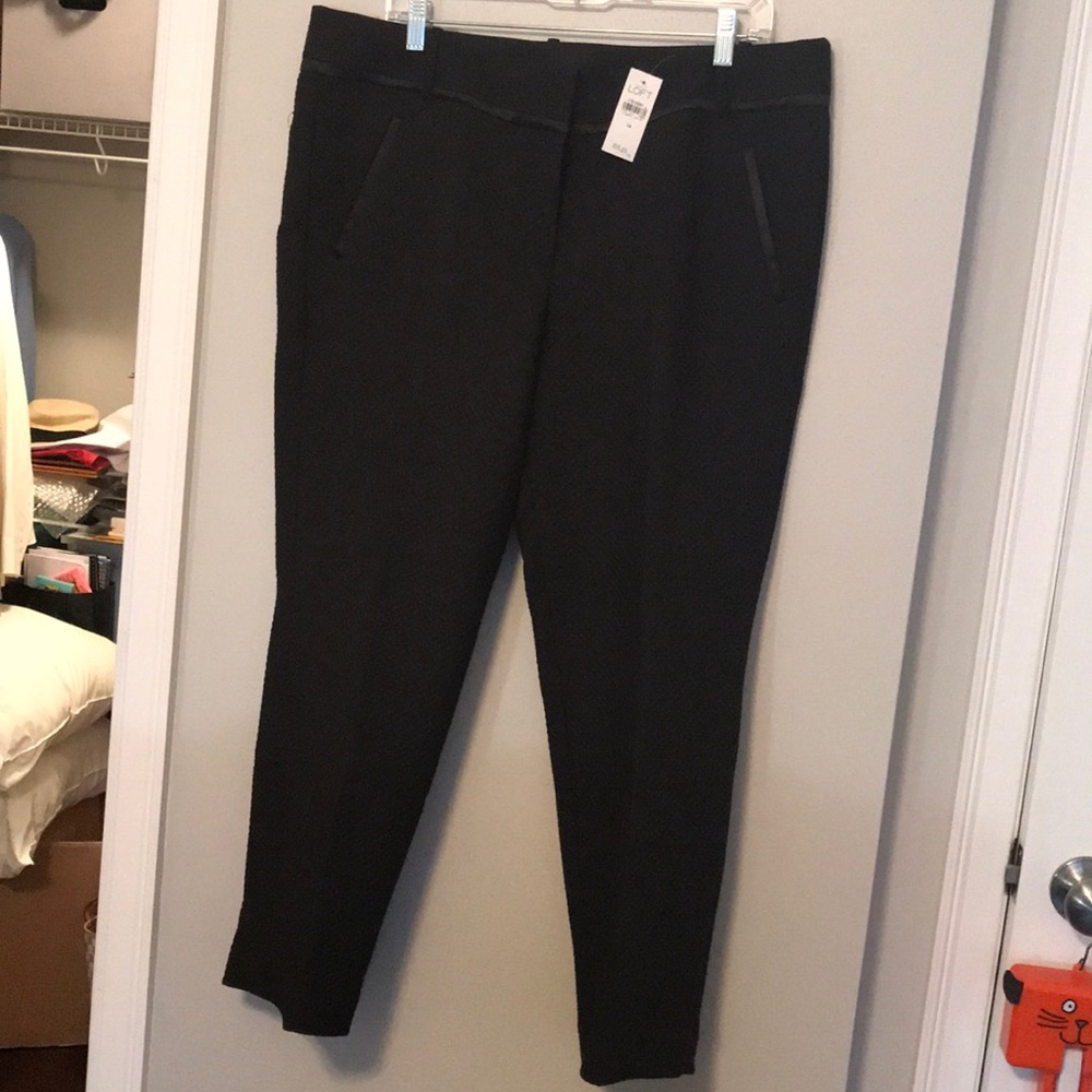 LOFT Black Tuxedo Crop Pants